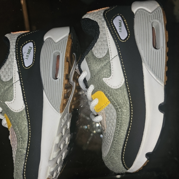 Nike Other - Nike Air Max Gray and Yellow Sneakers with Mesh Upper and White Midsole